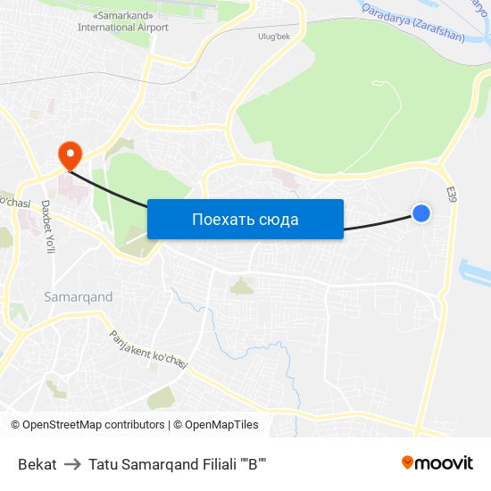 Bekat to Tatu Samarqand Filiali ""B"" map