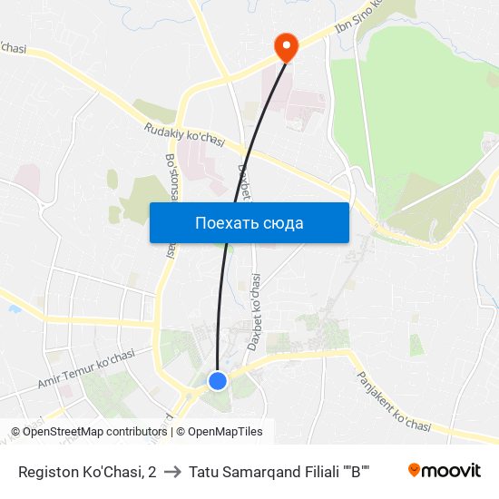 Registon Ko'Chasi, 2 to Tatu Samarqand Filiali ""B"" map