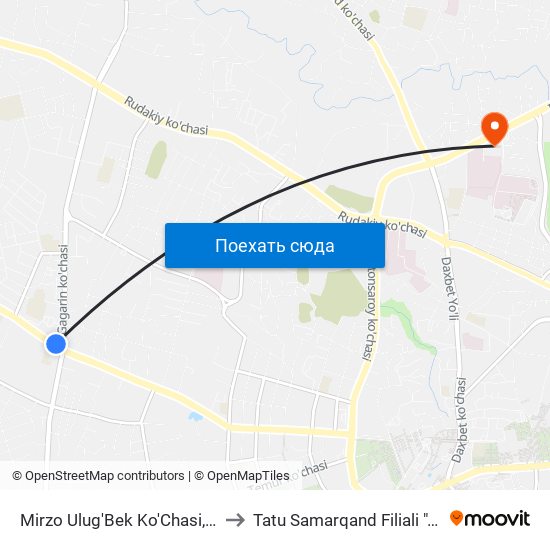 Mirzo Ulug'Bek Ko'Chasi, 78 to Tatu Samarqand Filiali ""B"" map