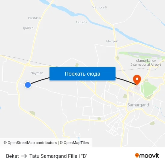 Bekat to Tatu Samarqand Filiali "B" map