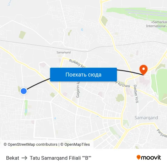 Bekat to Tatu Samarqand Filiali ""B"" map