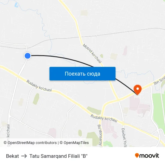 Bekat to Tatu Samarqand Filiali "B" map