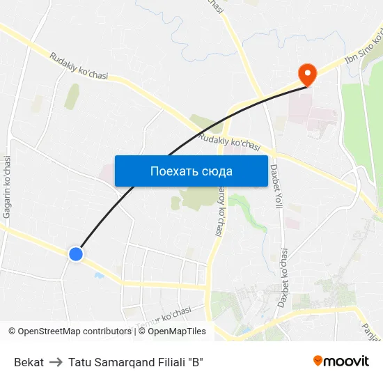 Bekat to Tatu Samarqand Filiali "B" map