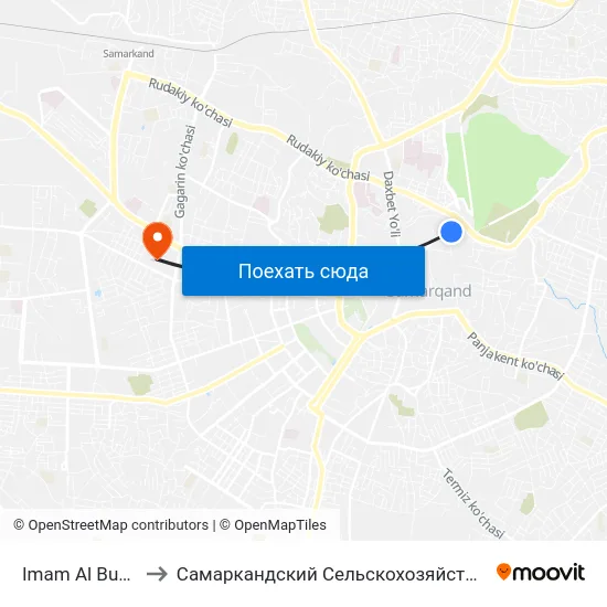 Imam Al Bukhari St. to Самаркандский Сельскохозяйственный Институт map