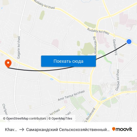 Khavasi to Самаркандский Сельскохозяйственный Институт map