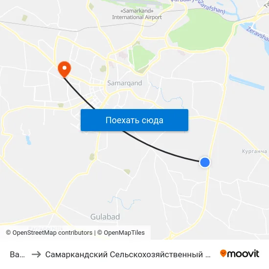 Badal to Самаркандский Сельскохозяйственный Институт map