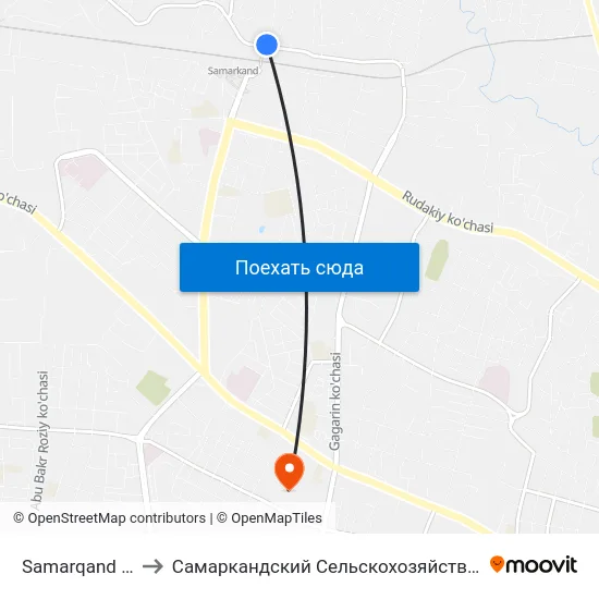 Samarqand Station to Самаркандский Сельскохозяйственный Институт map