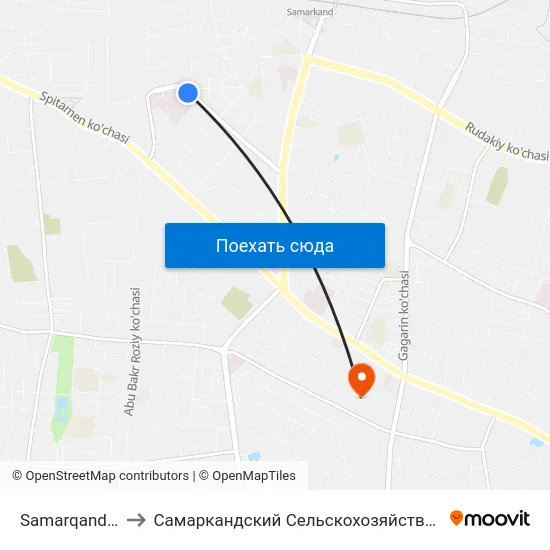 Samarqand Kolleji to Самаркандский Сельскохозяйственный Институт map