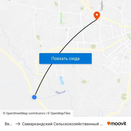 Bekat to Самаркандский Сельскохозяйственный Институт map