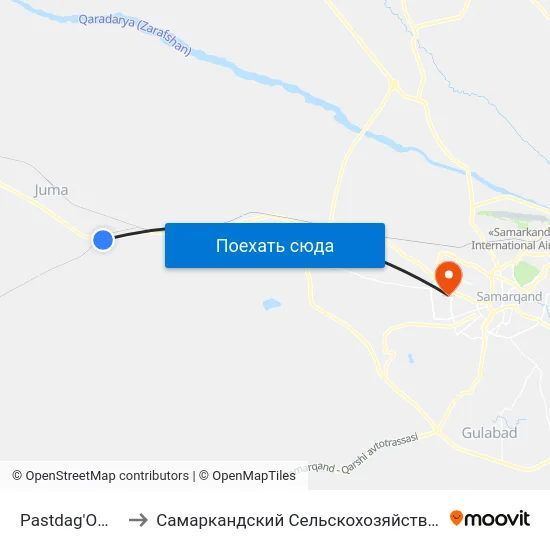 Pastdag'Om Kolleji to Самаркандский Сельскохозяйственный Институт map