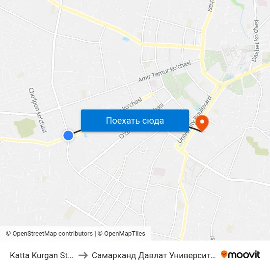 Katta Kurgan Street, 20 to Самарканд Давлат Университети (Самду) map