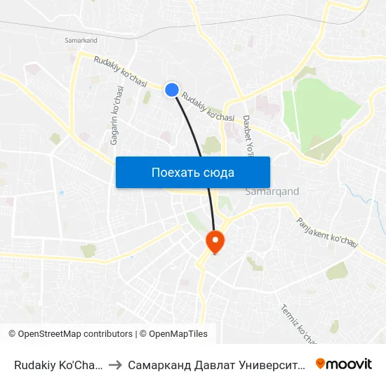 Rudakiy Ko'Chasi, 164 to Самарканд Давлат Университети (Самду) map