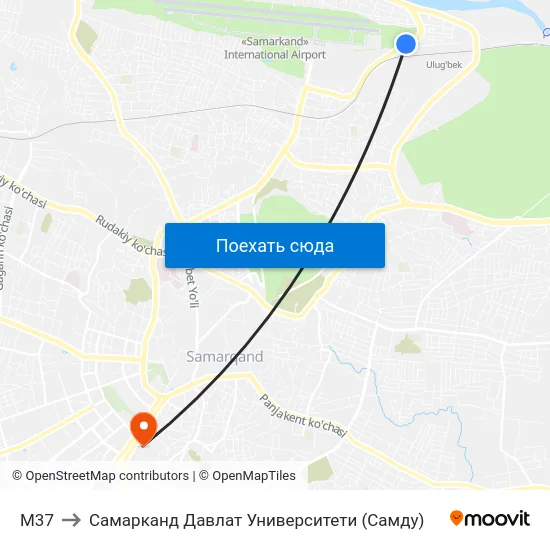 M37 to Самарканд Давлат Университети (Самду) map