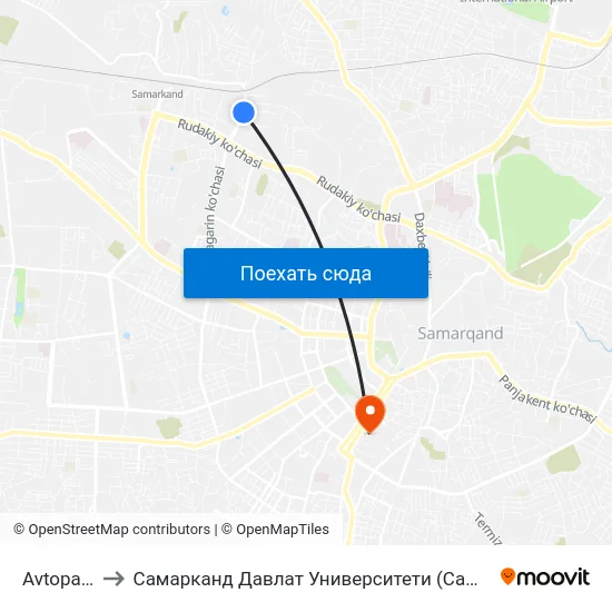 Avtopark to Самарканд Давлат Университети (Самду) map