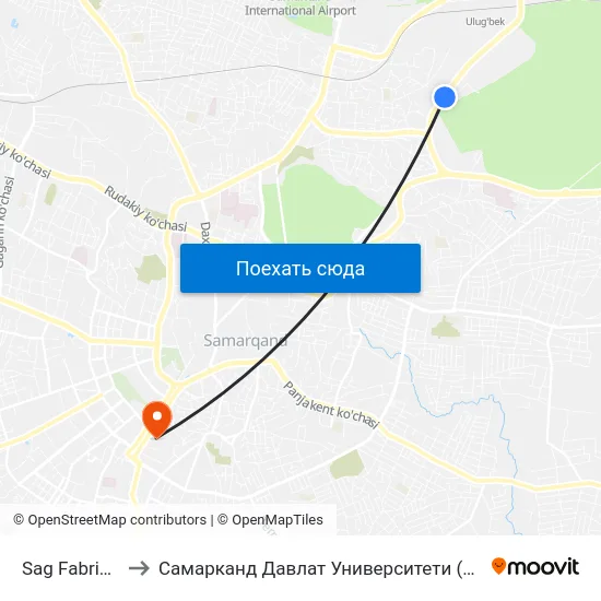 Sag Fabrikasi to Самарканд Давлат Университети (Самду) map