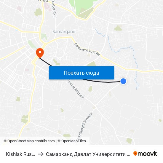 Kishlak Rustam to Самарканд Давлат Университети (Самду) map