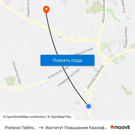 Pishevoi Tekhnikum to Институт Повышение Квалификации map