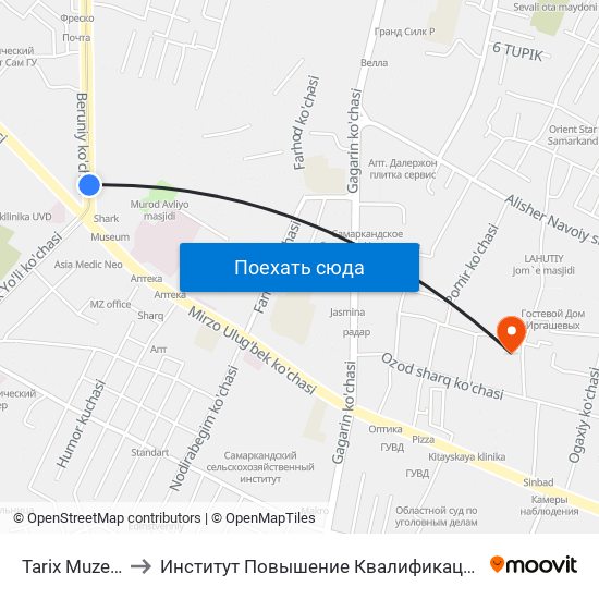 Tarix Muzeyi to Институт Повышение Квалификации map