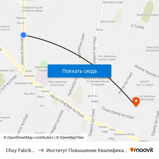 Choy Fabrikasi to Институт Повышение Квалификации map