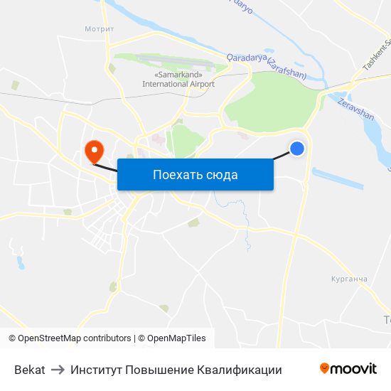 Bekat to Институт Повышение Квалификации map