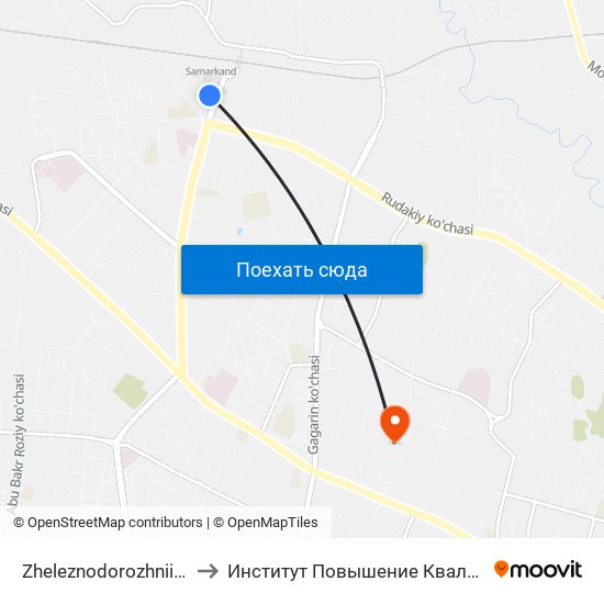 Zheleznodorozhnii Vokzal to Институт Повышение Квалификации map