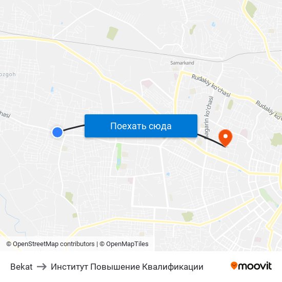 Bekat to Институт Повышение Квалификации map