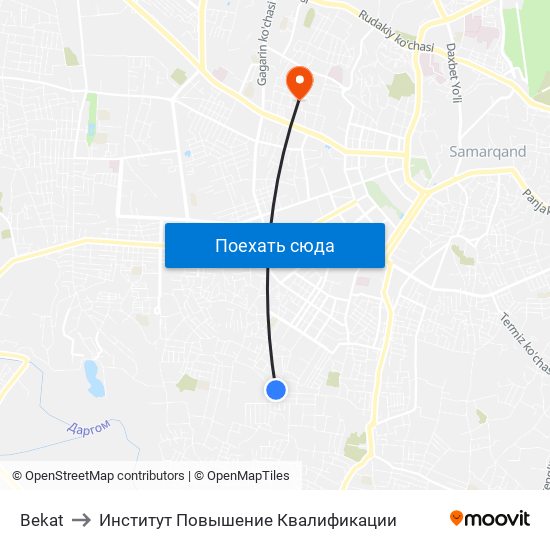 Bekat to Институт Повышение Квалификации map