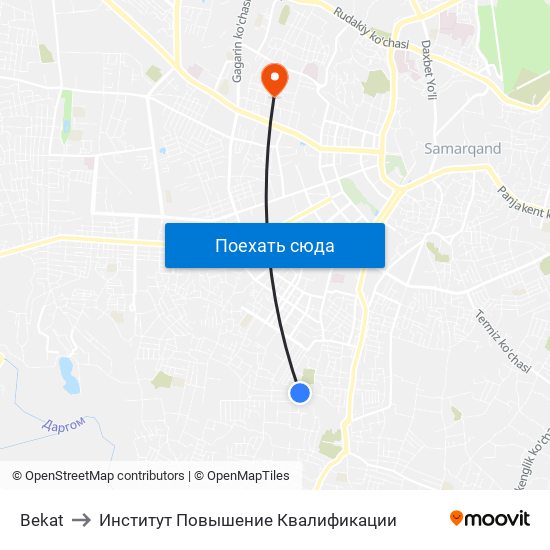 Bekat to Институт Повышение Квалификации map