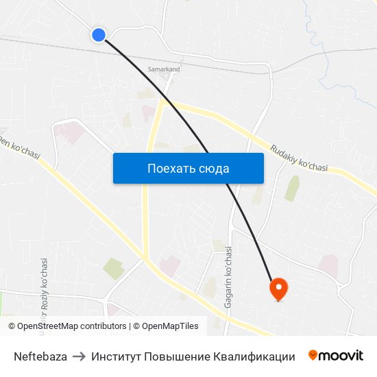 Neftebaza to Институт Повышение Квалификации map