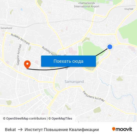 Bekat to Институт Повышение Квалификации map