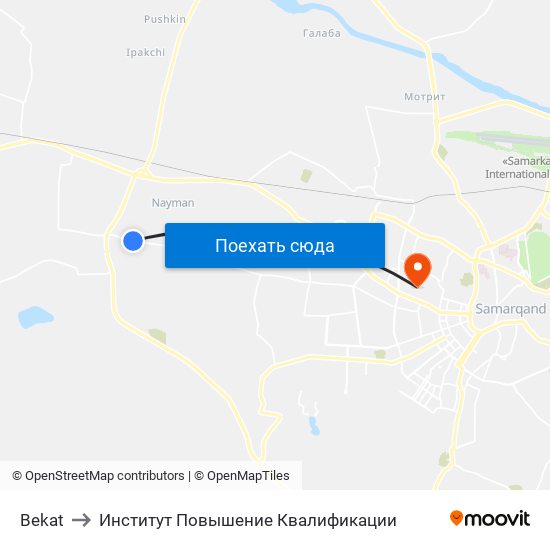 Bekat to Институт Повышение Квалификации map