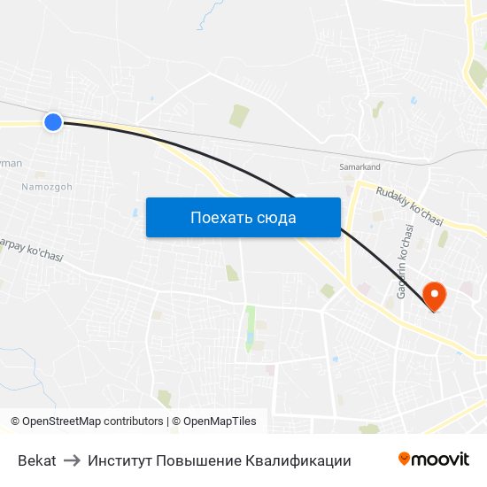 Bekat to Институт Повышение Квалификации map