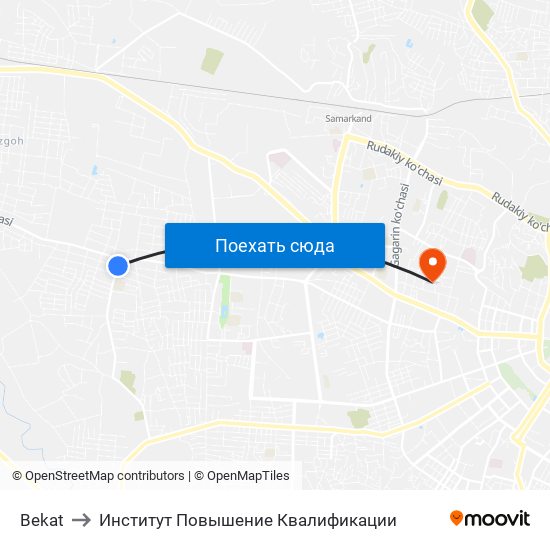 Bekat to Институт Повышение Квалификации map