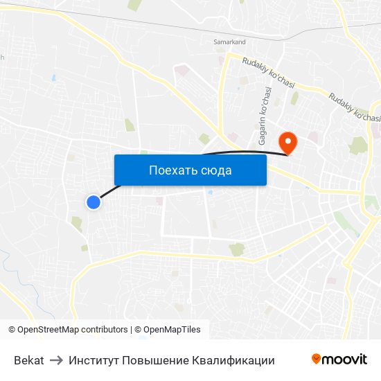 Bekat to Институт Повышение Квалификации map