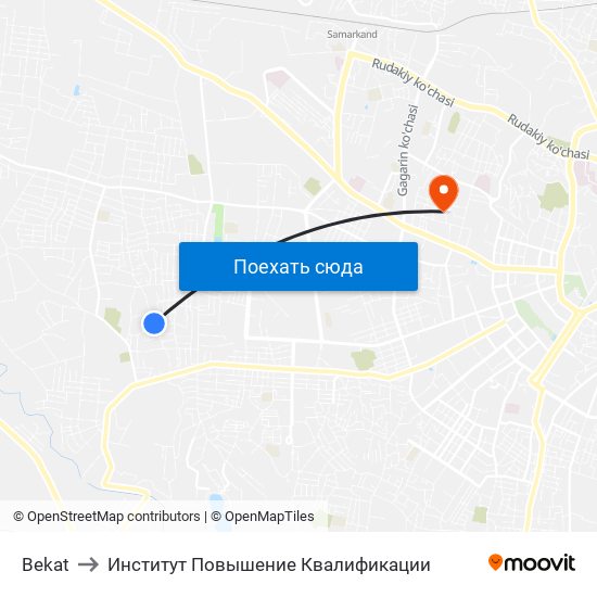 Bekat to Институт Повышение Квалификации map