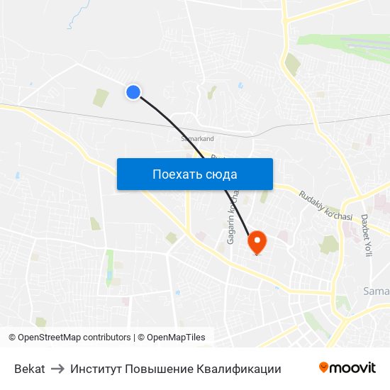 Bekat to Институт Повышение Квалификации map