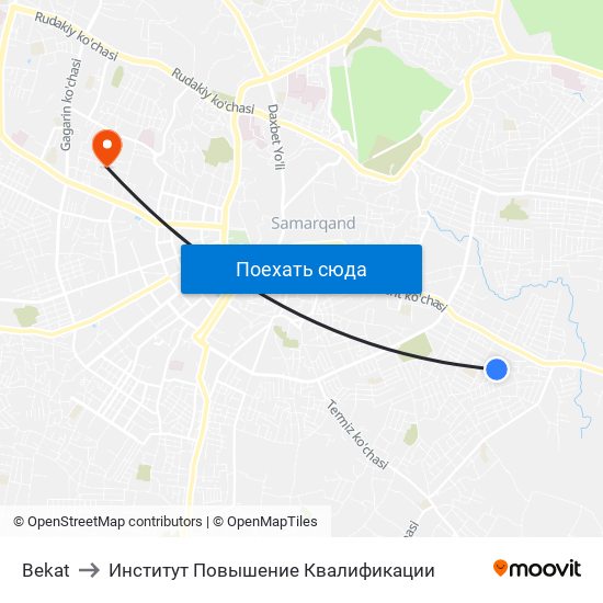 Bekat to Институт Повышение Квалификации map