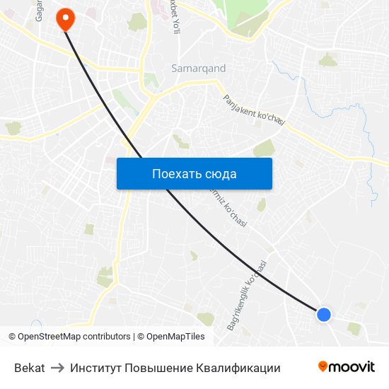 Bekat to Институт Повышение Квалификации map