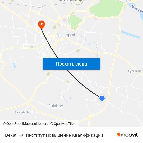 Bekat to Институт Повышение Квалификации map