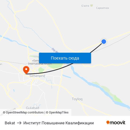 Bekat to Институт Повышение Квалификации map