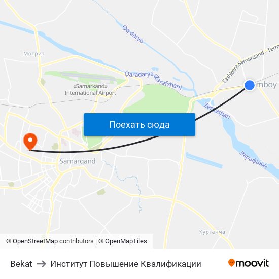 Bekat to Институт Повышение Квалификации map