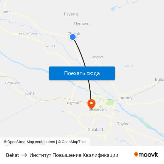 Bekat to Институт Повышение Квалификации map