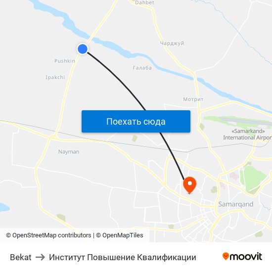 Bekat to Институт Повышение Квалификации map