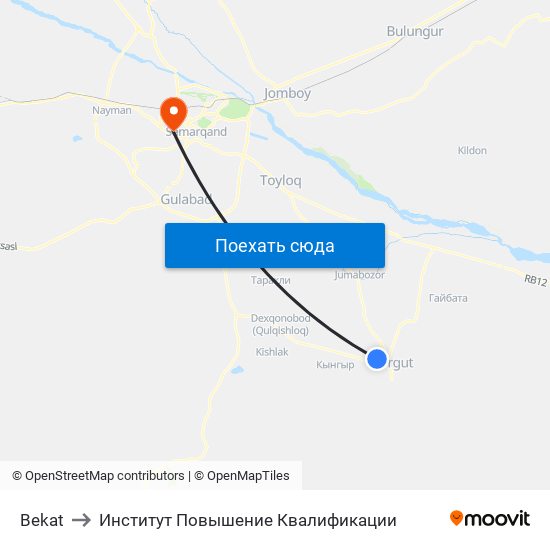 Bekat to Институт Повышение Квалификации map