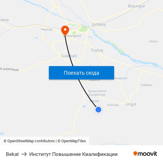 Bekat to Институт Повышение Квалификации map