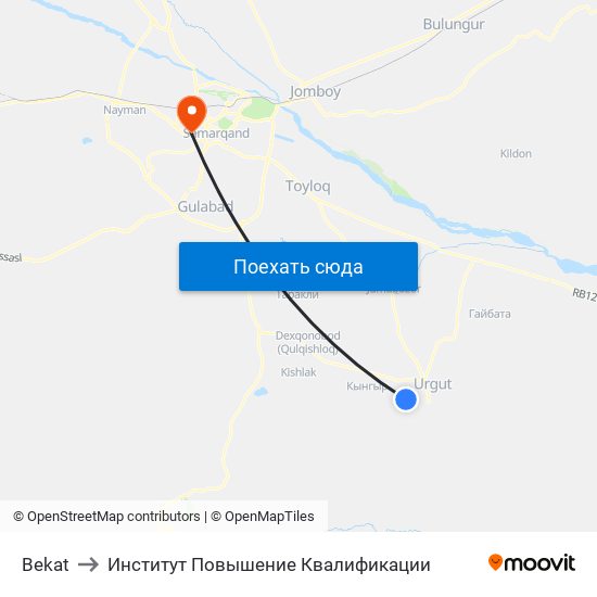 Bekat to Институт Повышение Квалификации map