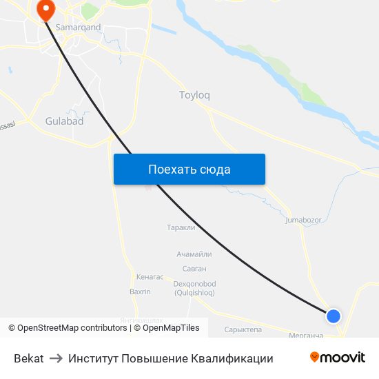 Bekat to Институт Повышение Квалификации map