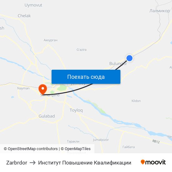 Zarbrdor to Институт Повышение Квалификации map