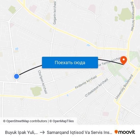 Buyuk Ipak Yuli, 67 to Samarqand Iqtisod Va Servis Instituti map