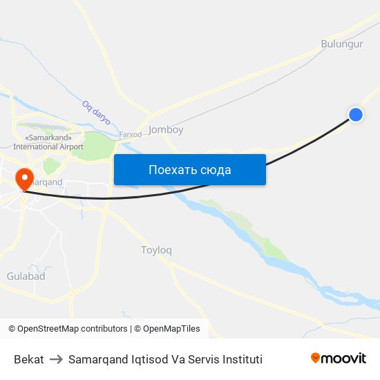 Bekat to Samarqand Iqtisod Va Servis Instituti map